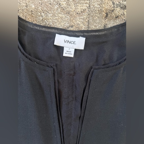 VINCE 100% Black Silk Sleeveless Shift Dress/ Sheer Paneling Size 2 Retail $380 - Picture 5 of 8